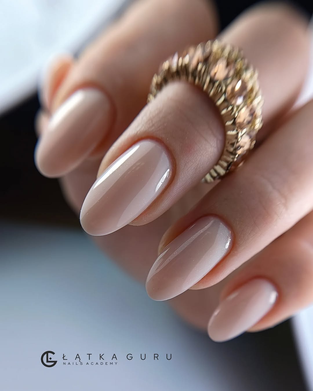 Elegant beige nails with a chic touch