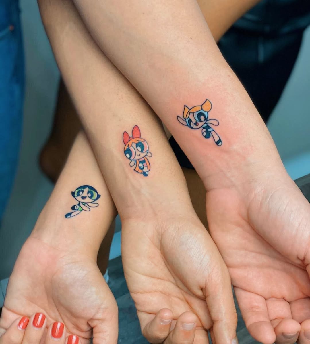 Cute Powerpuff Girls Friendship Tattoos