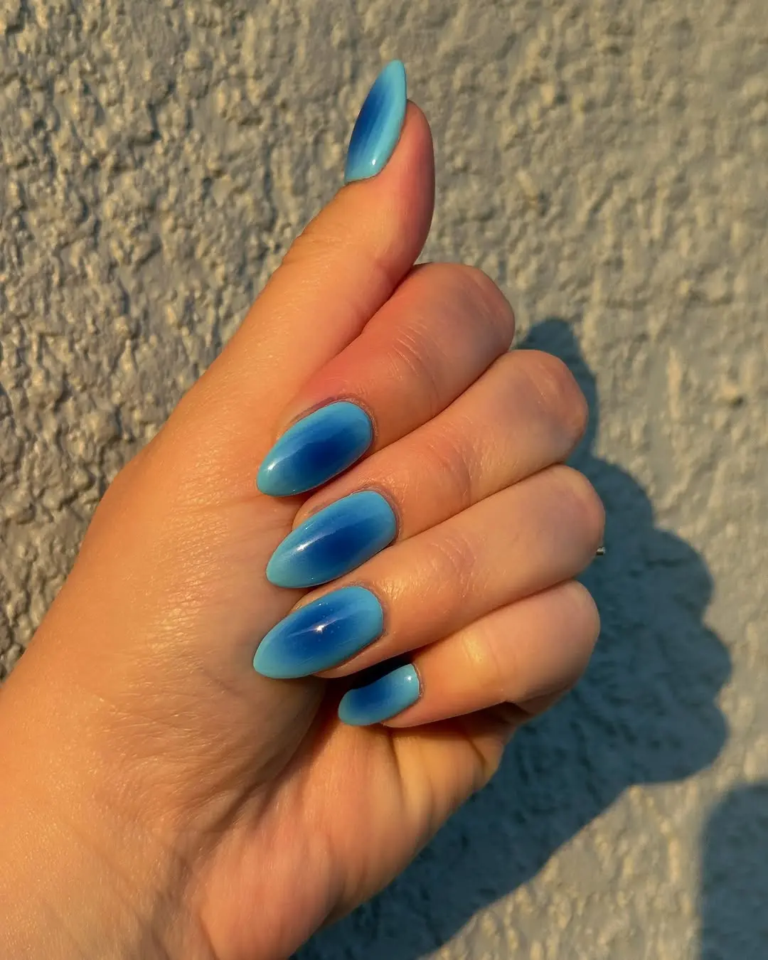 Stunning Gradient Blue Ombre Nails