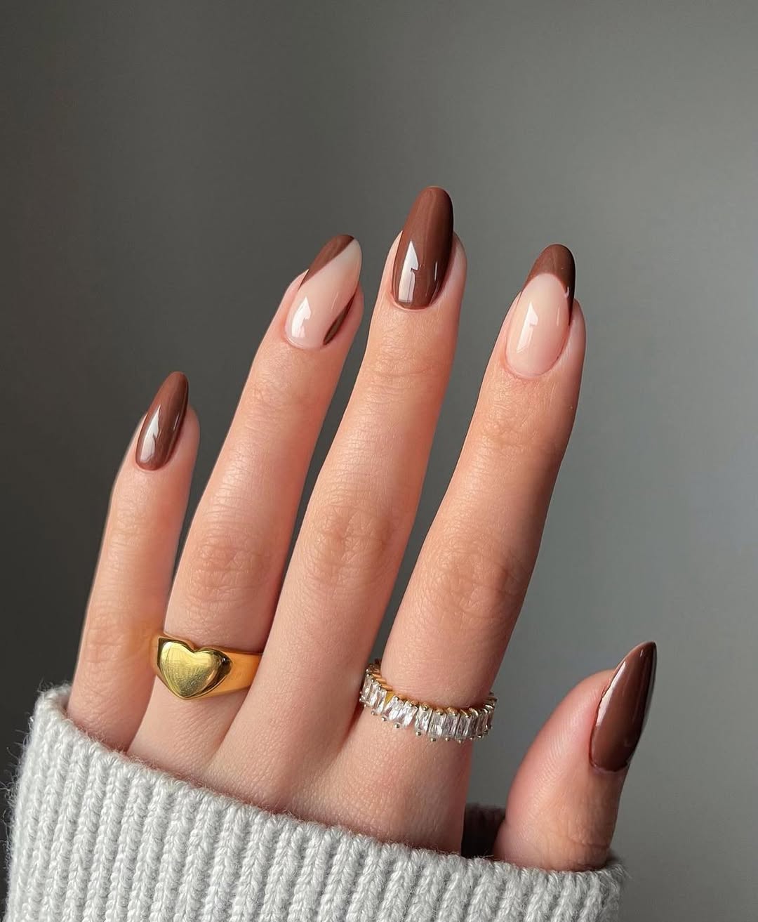 Chic brown nail art design with elegance