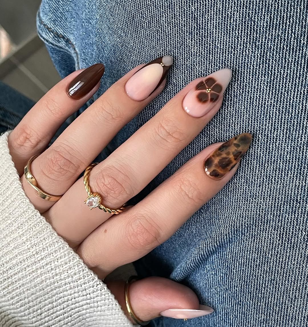 Unique Brown Nail Art for Stylish Looks