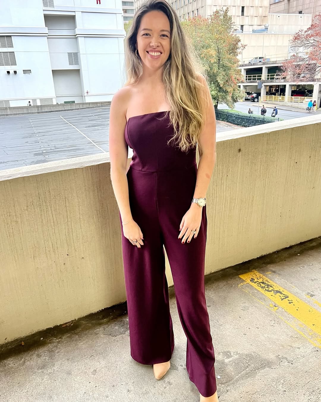 Elegant Burgundy Strapless Jumpsuit for Any Occasion