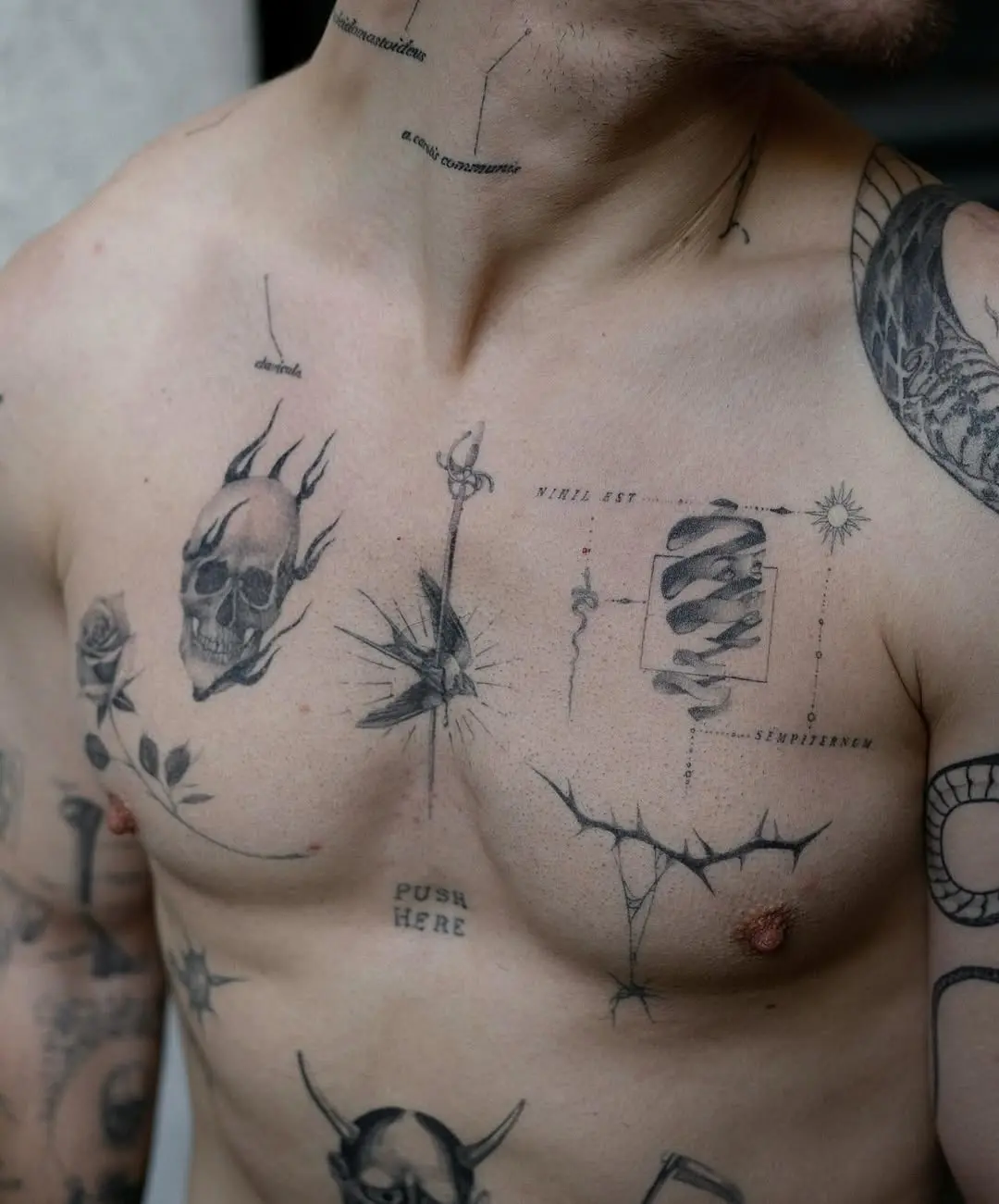 Unique chest tattoos showcasing bold artistry