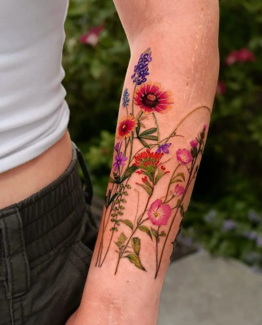 Vibrant Floral Tattoo Celebrating Nature's Beauty