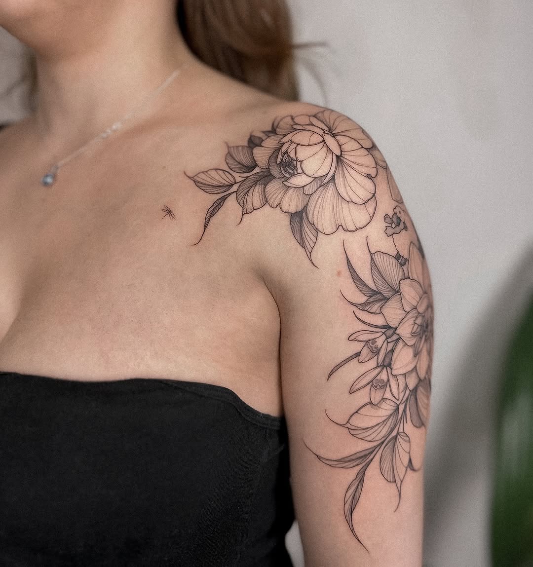 A floral tattoo that exudes elegance and grace.