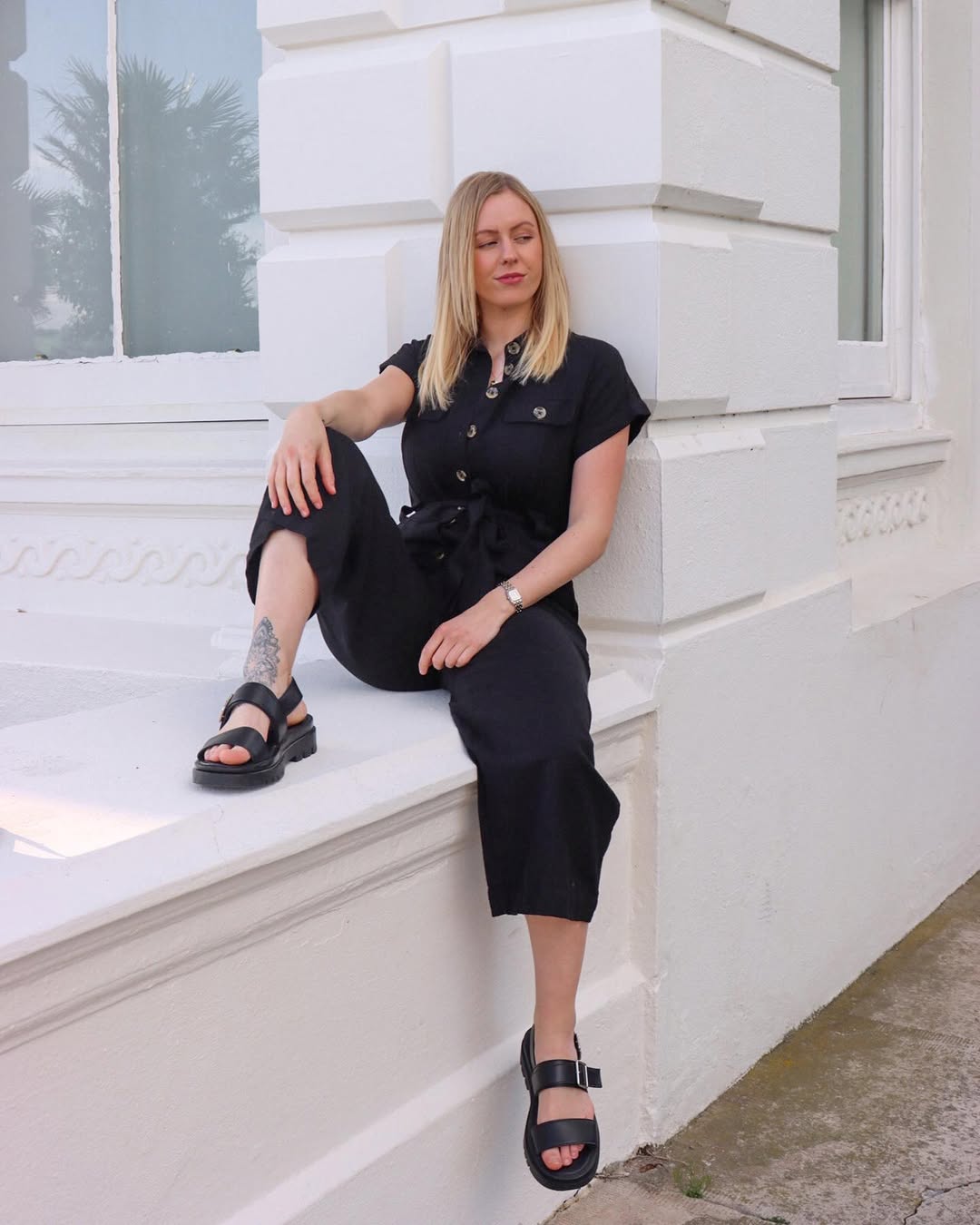 Chic black jumpsuit for effortless summer styling