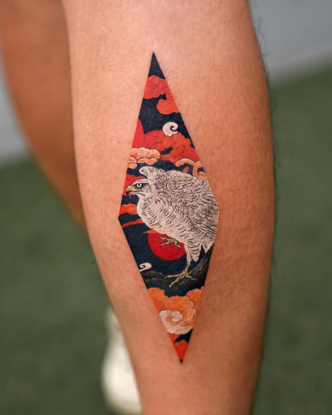 Stunning Japanese Style Leg Tattoo Design