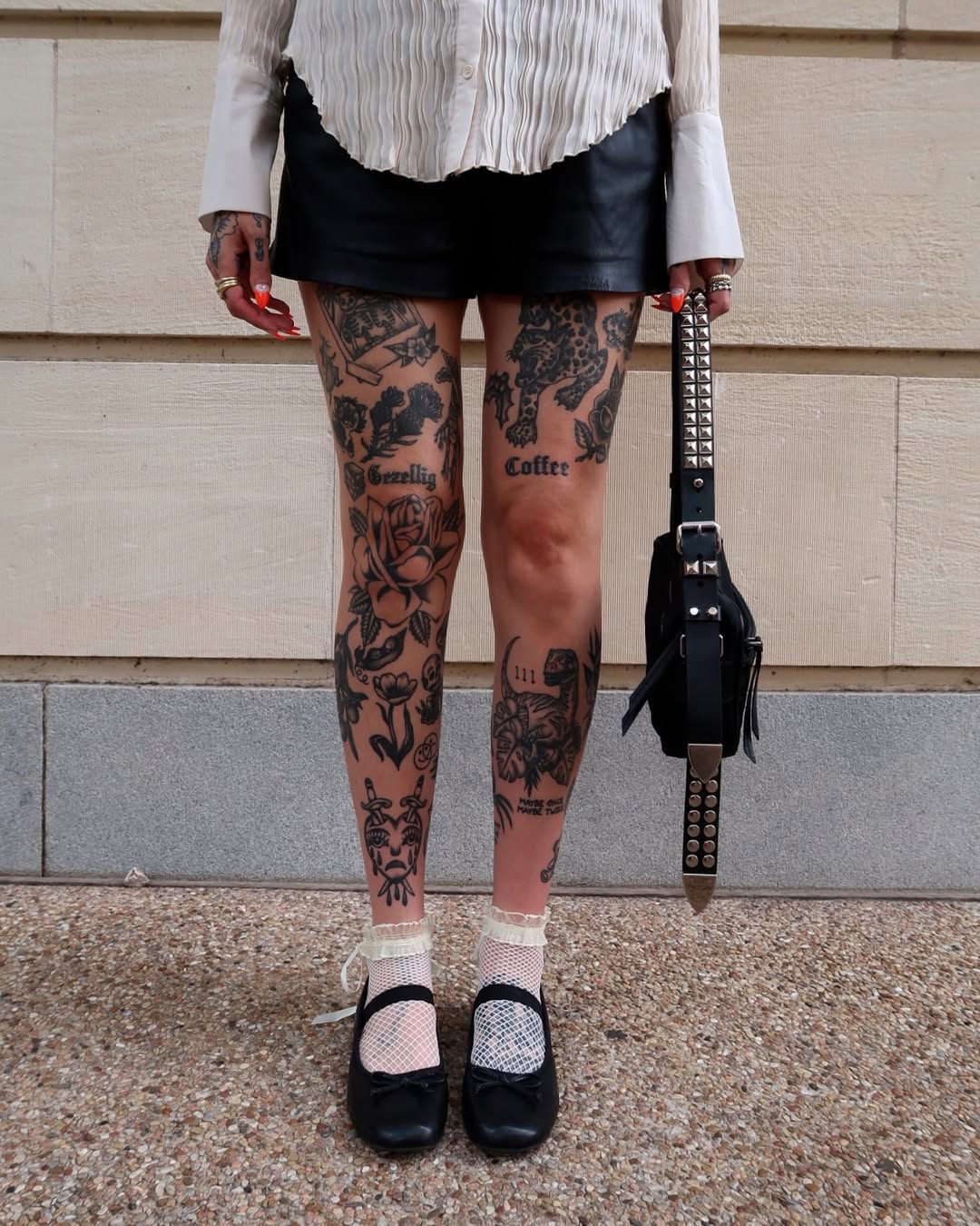 Stylish leg tattoos with vibrant artistry and flair