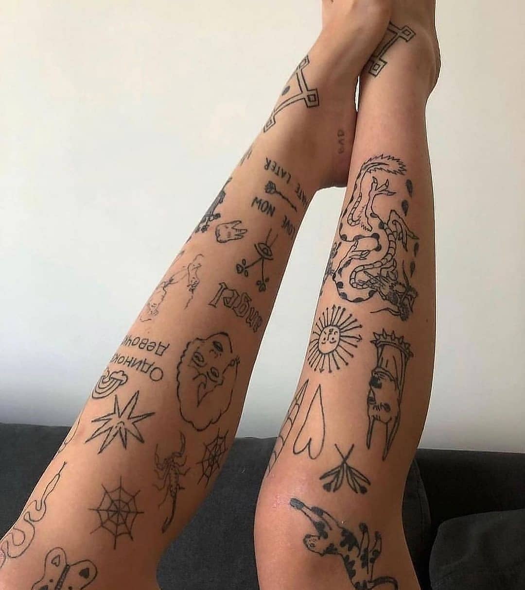 Unique leg tattoos showcase bold artistic expressions