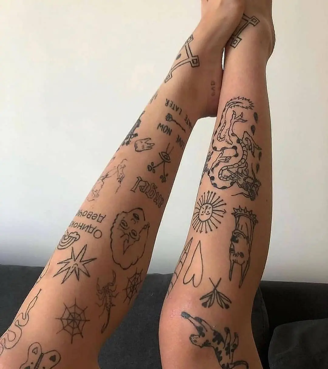Unique leg tattoos showcase bold artistic expressions