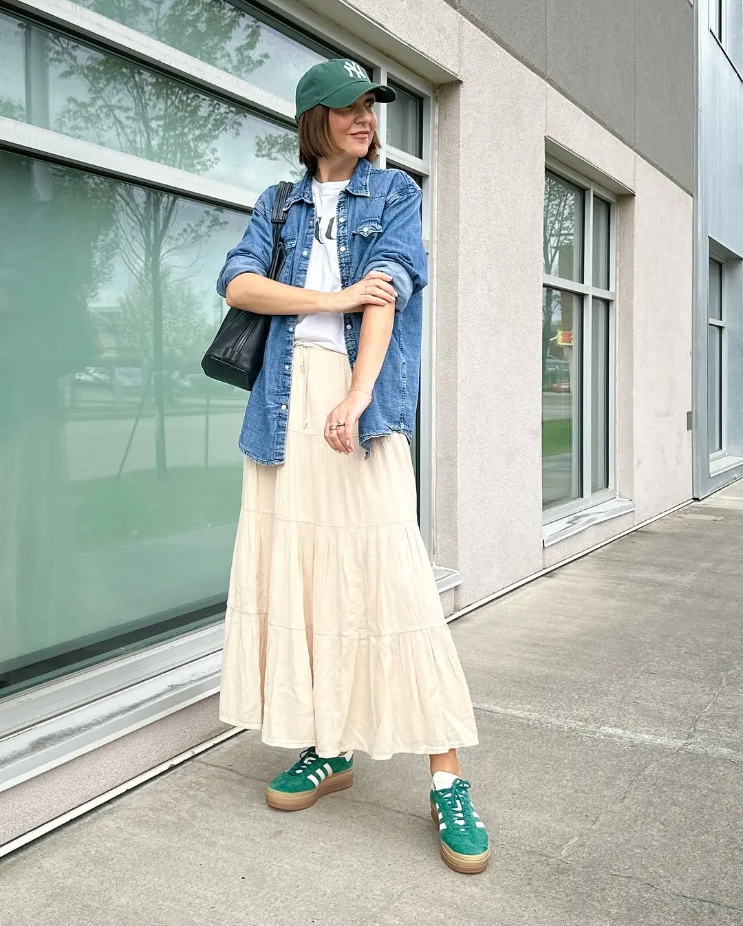 Chic Casual Midi Skirt Outfit Inspiration