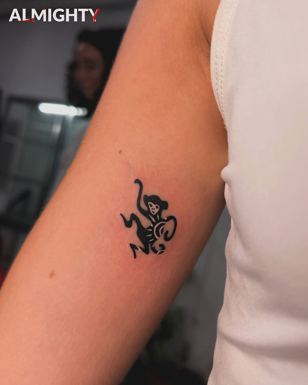 Stylish Skeleton Monkey Tattoo on Arm