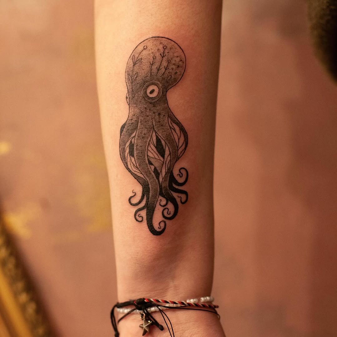 Intricate Octopus Tattoo with Elegant Design