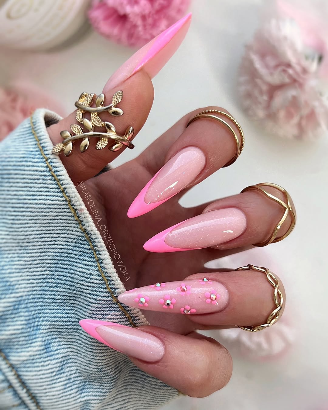 Chic elegance with pink and sparkly accents
