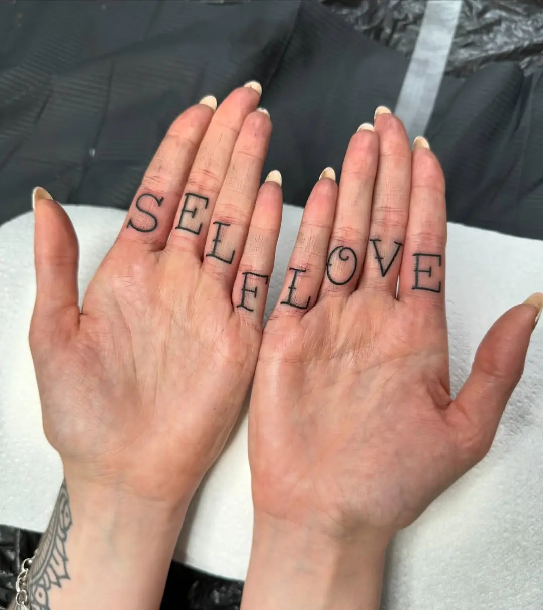 Self Love Tattoo on Hands for Empowerment