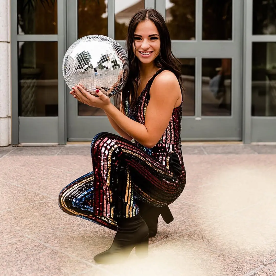 Vibrant sequins capture disco's shimmering essence