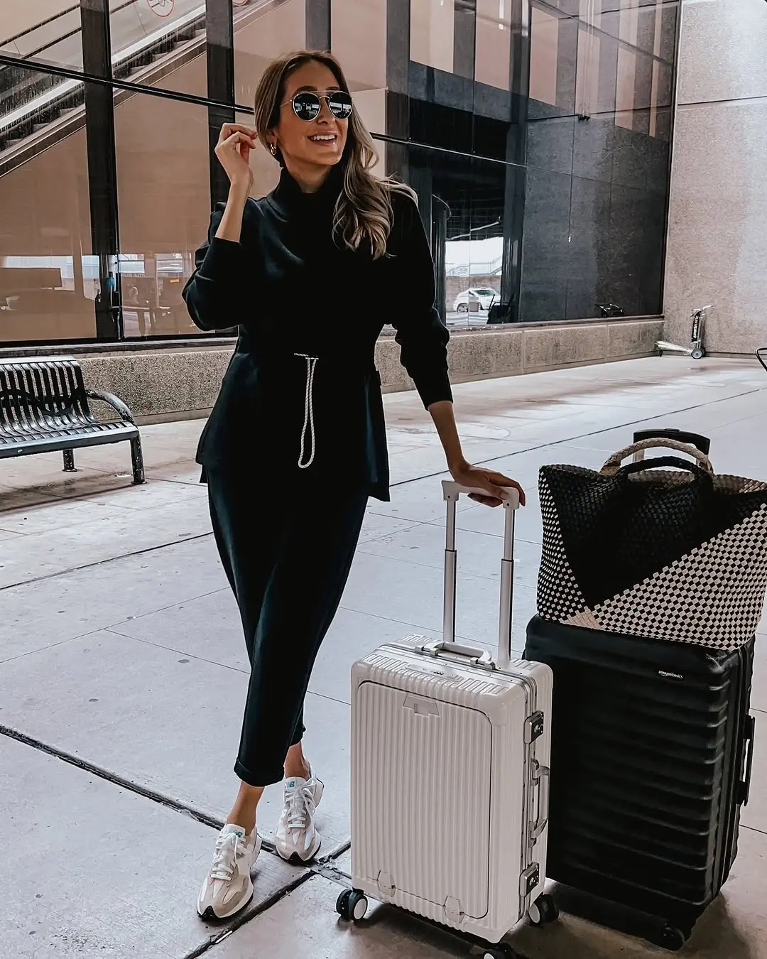 Chic travel look for stylish comfort at airports