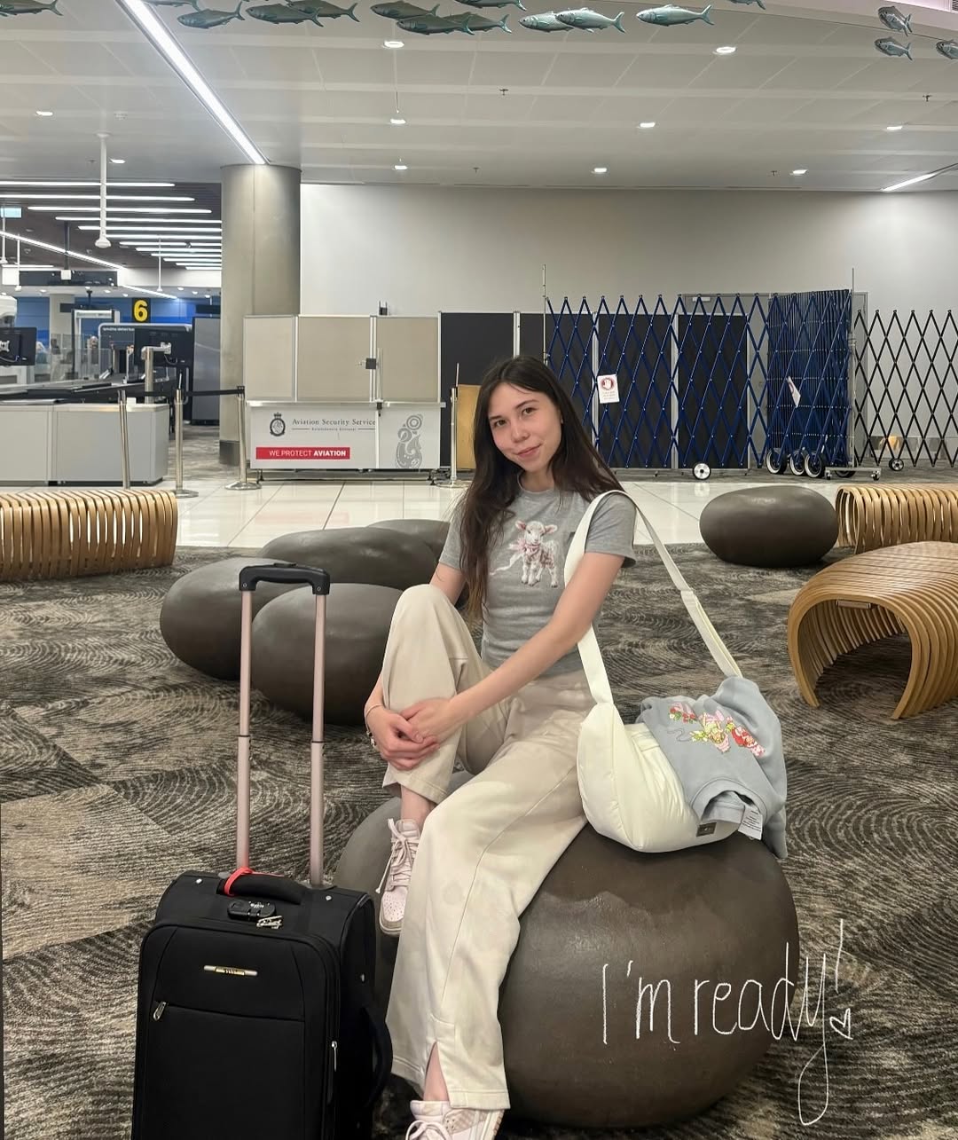 Chic and comfy airport style for travel.