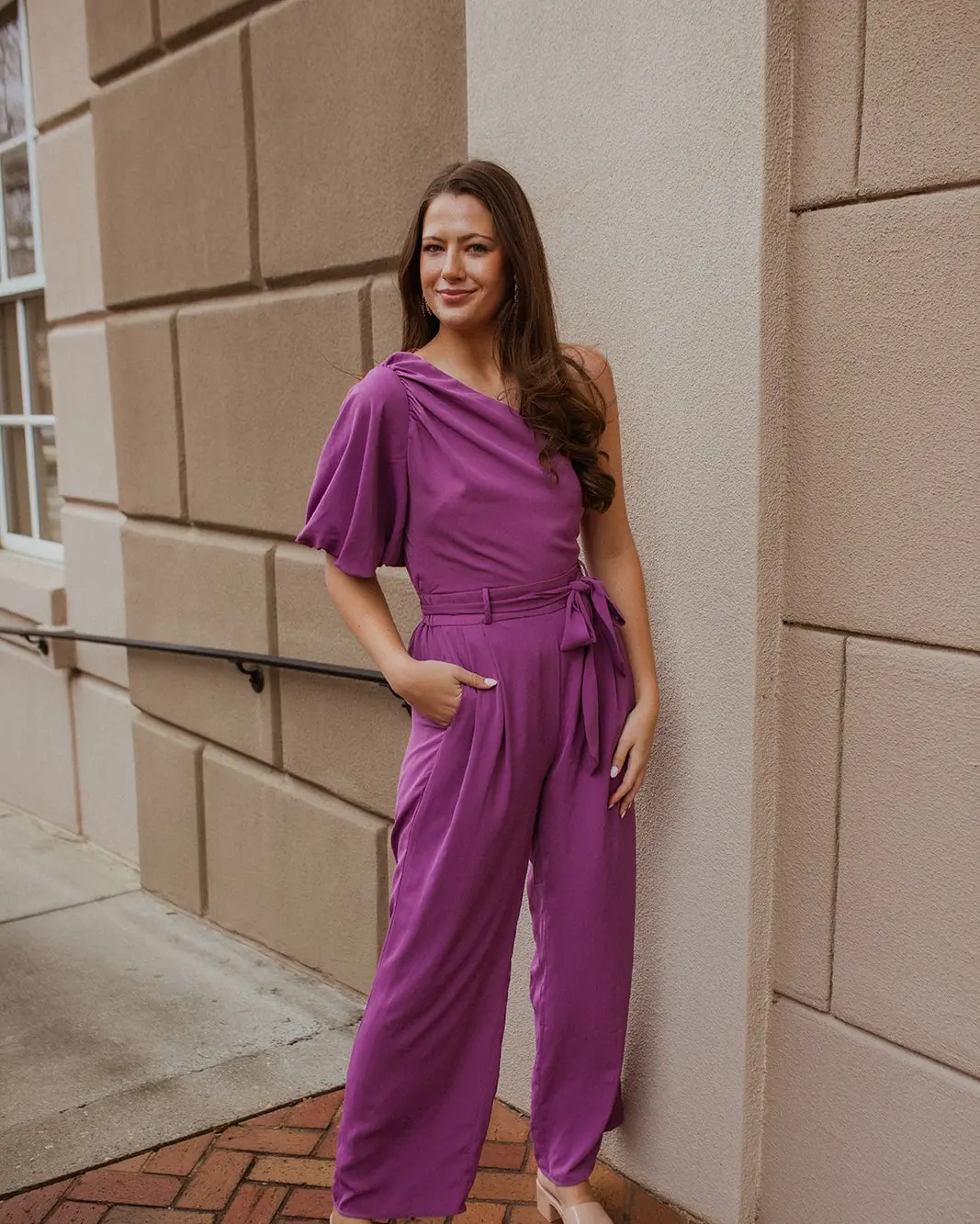 Chic Purple Asymmetric Jumpsuit for Any Occasion
