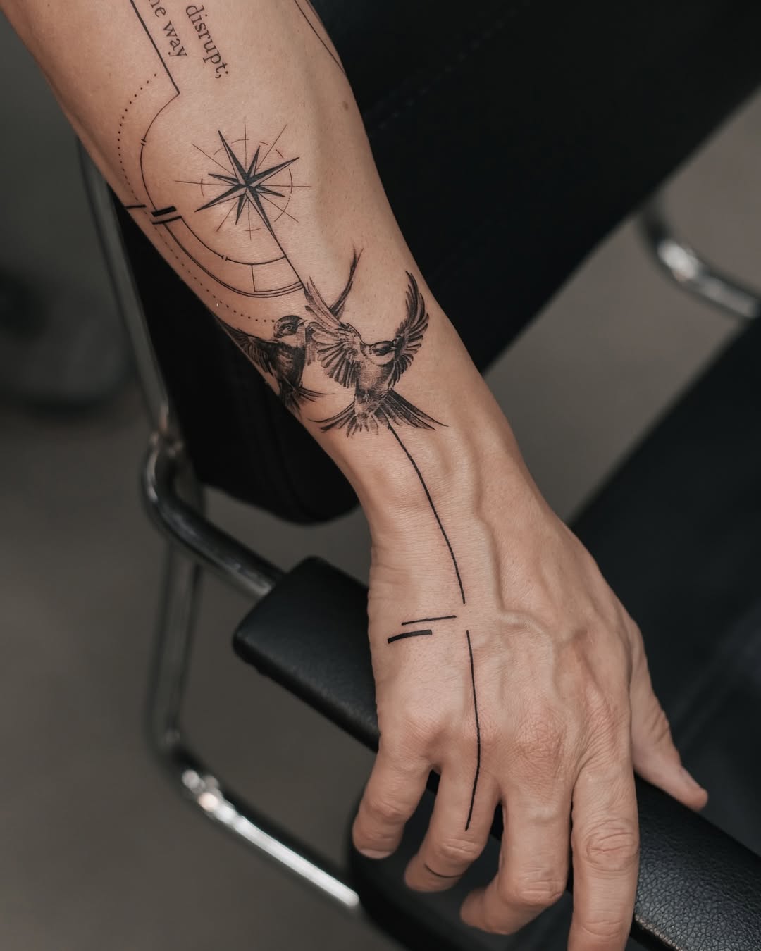 Swallows symbolize freedom and guidance in tattoos.