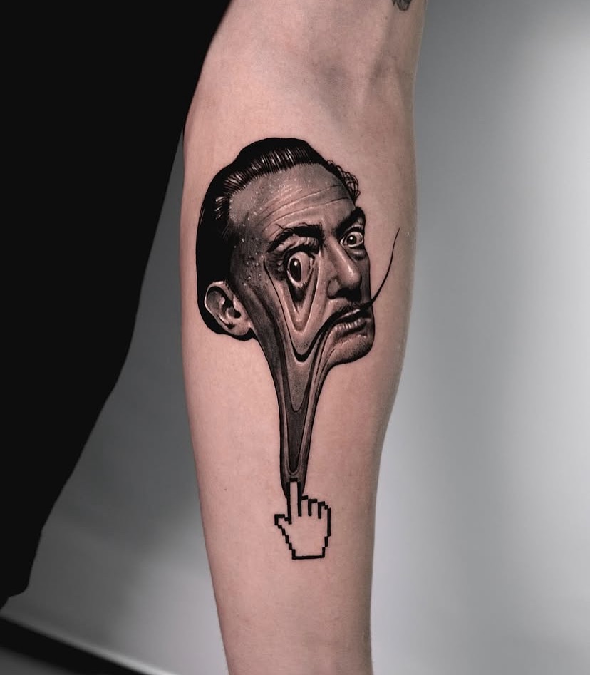 Surrealist tattoo inspired by Salvador Dalí