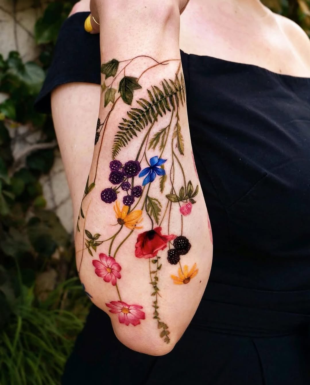 A colorful blend of nature on skin