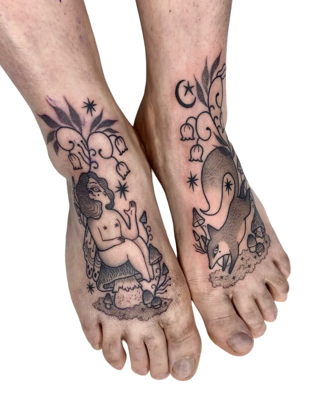Enchanting witchy designs on feet