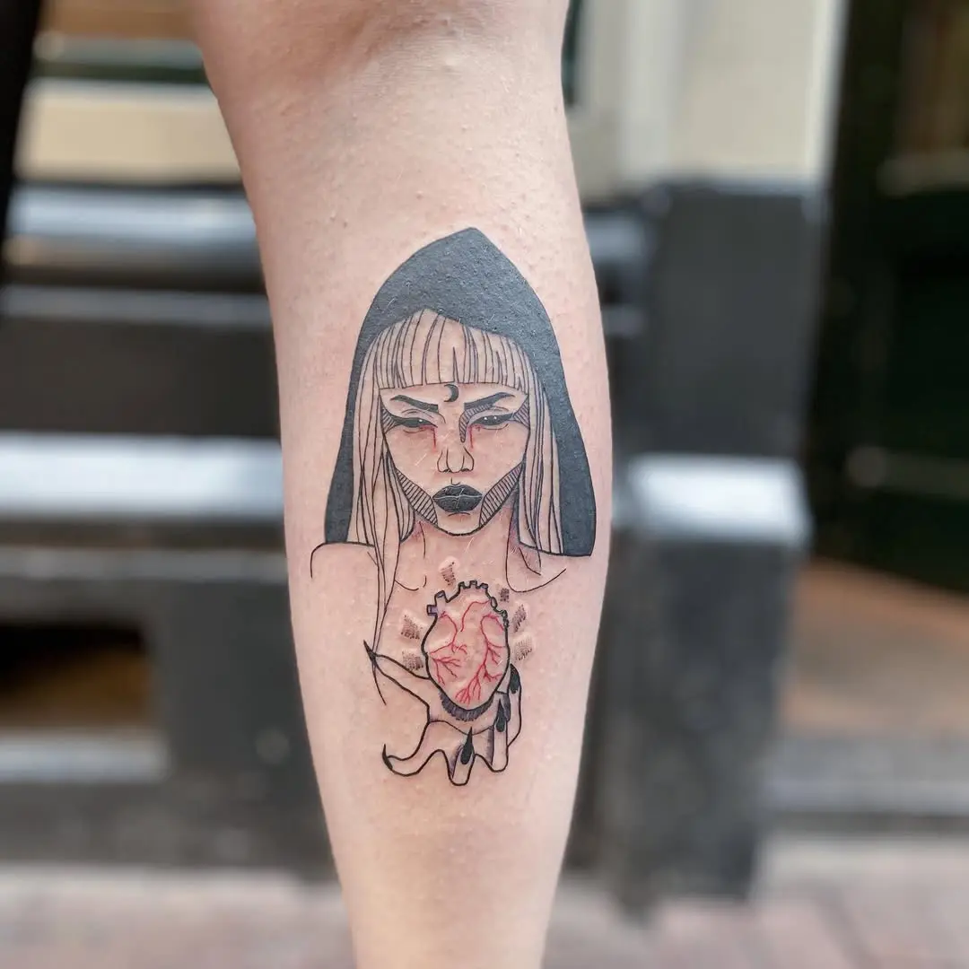Enchanting heart tattoo with a mystical vibe