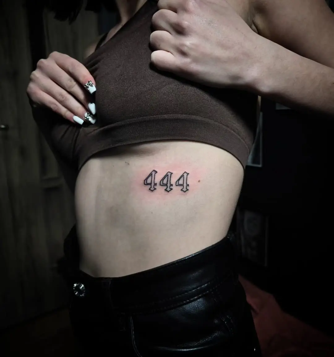 Minimalist 444 Tattoo with Elegant Font