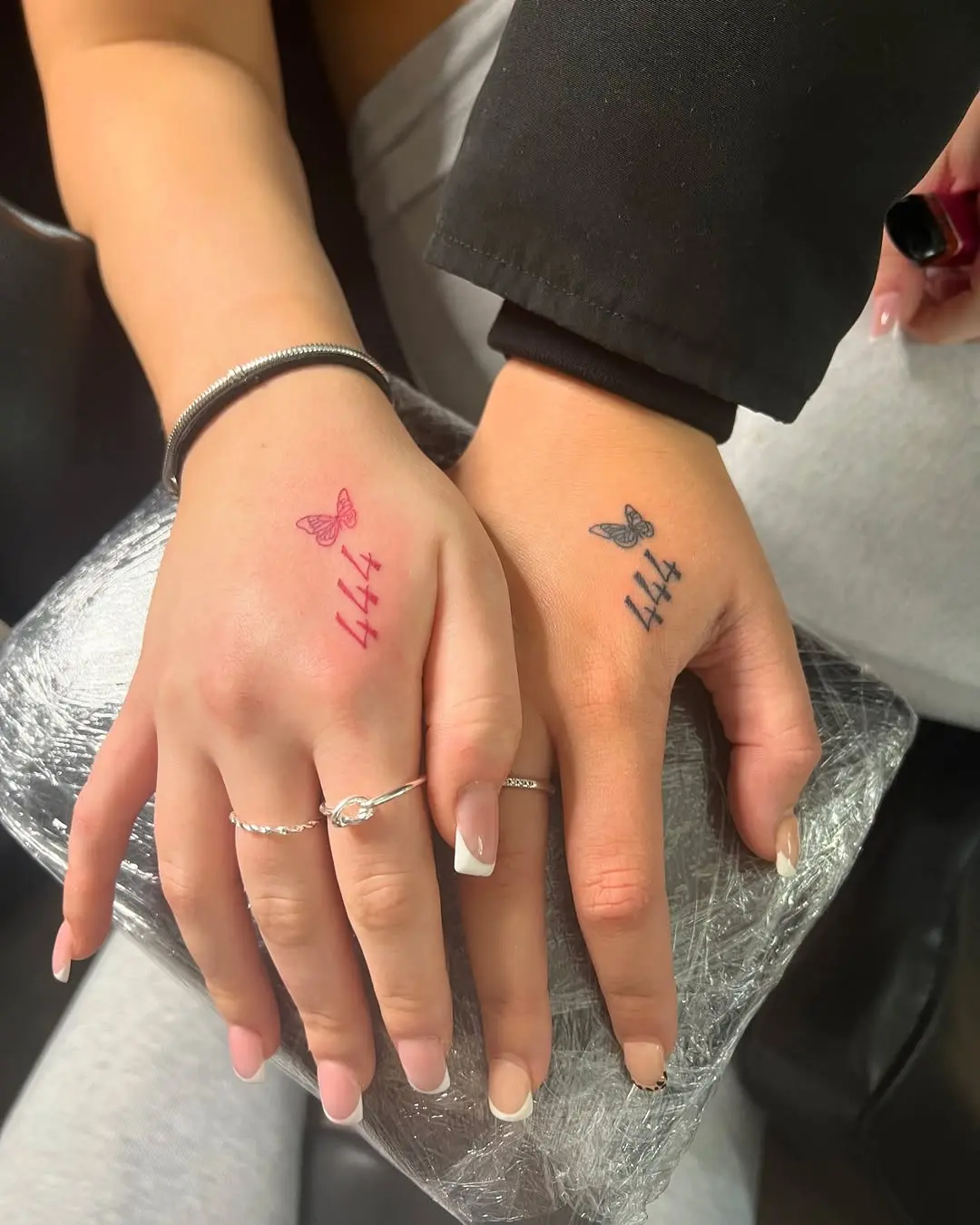 Unique 444 tattoos with butterfly accents