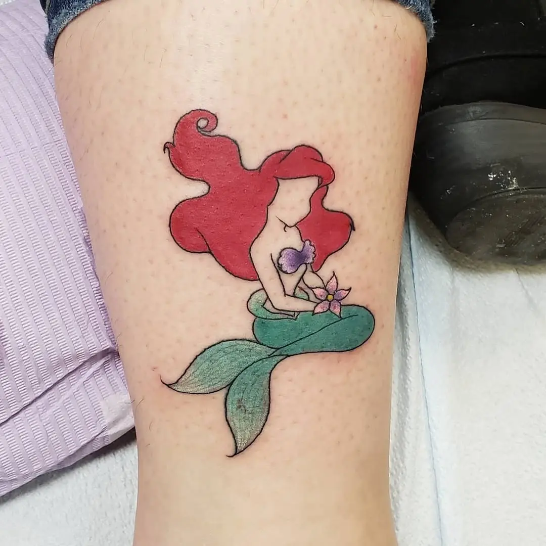 Colorful Ariel Tattoo: A Mermaid's Charm