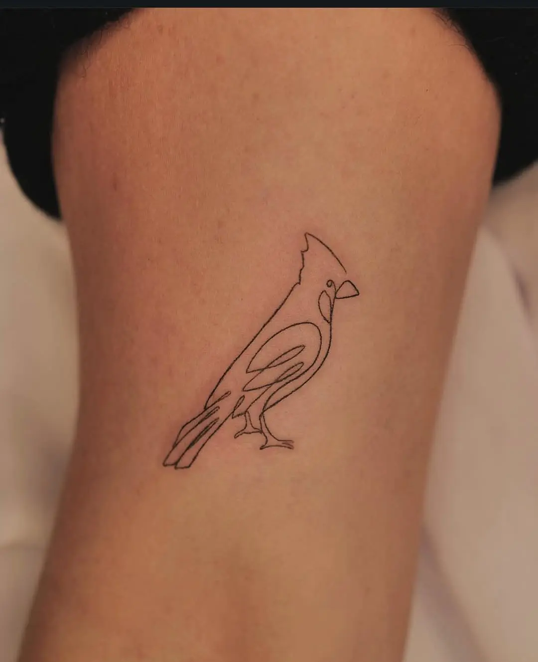 Charming one-line bird tattoo for minimalists