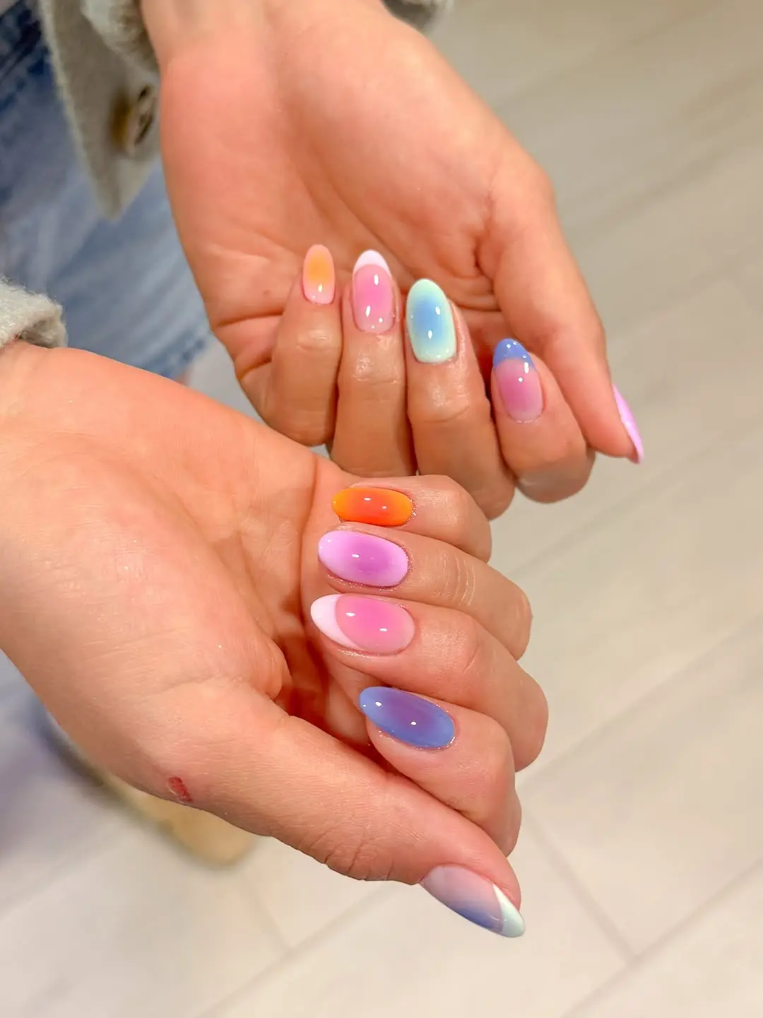 Vibrant Gradient Rainbow Nail Art Inspiration