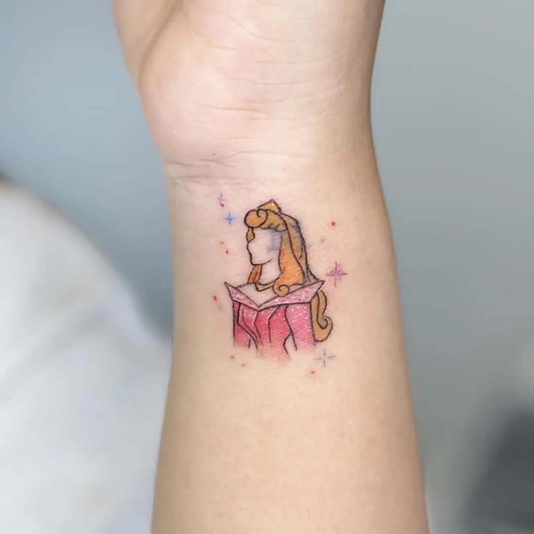 Charming Aurora Tattoo with Whimsical Touch