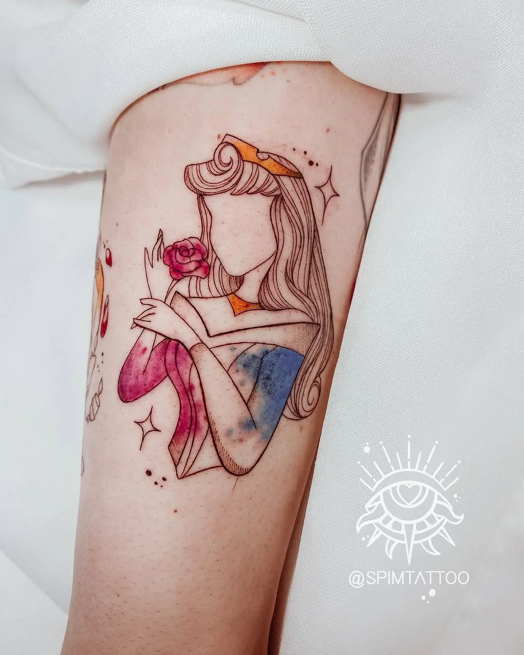 Elegant tattoo inspired by Disney princess theme