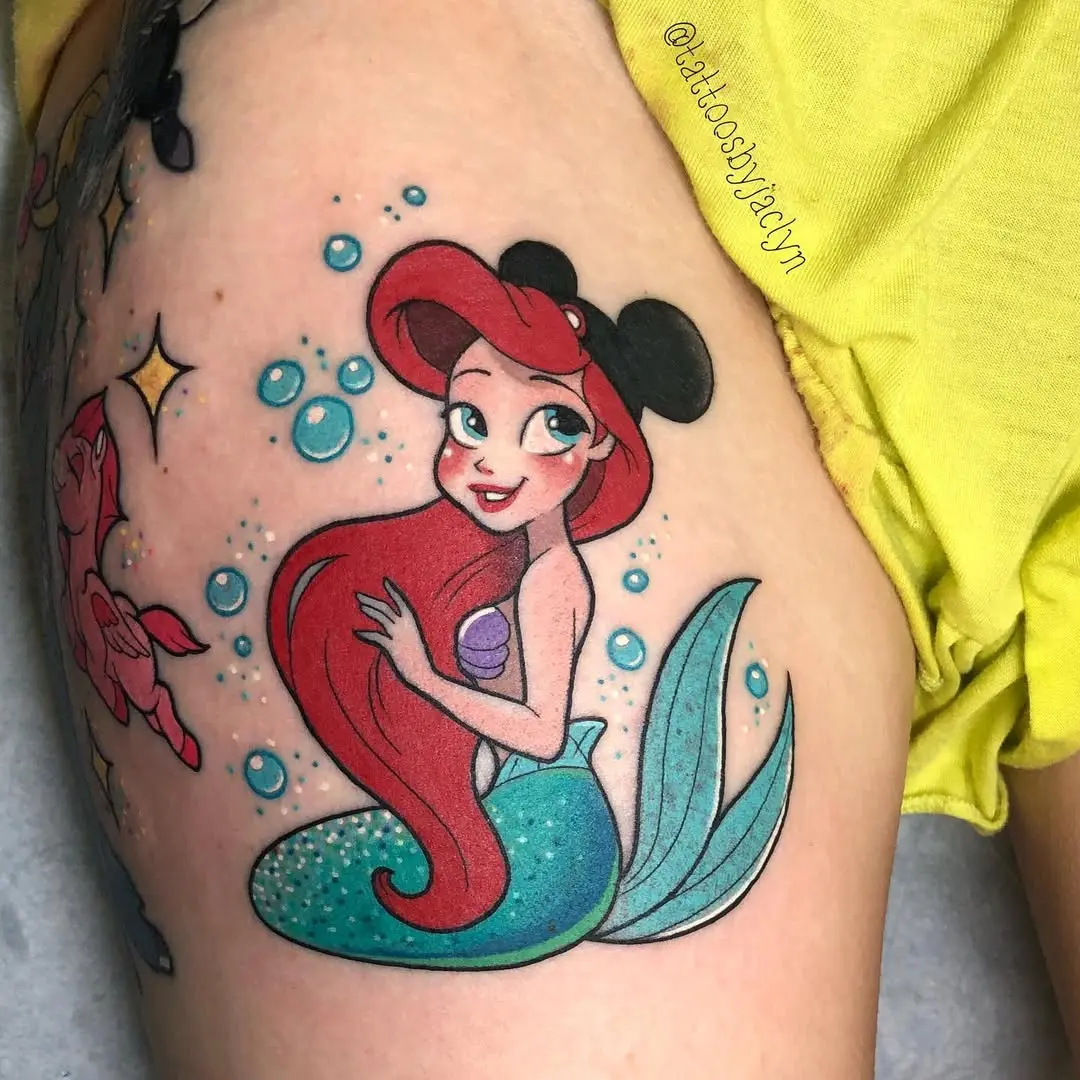 Charming Ariel Themed Disney Tattoo Design