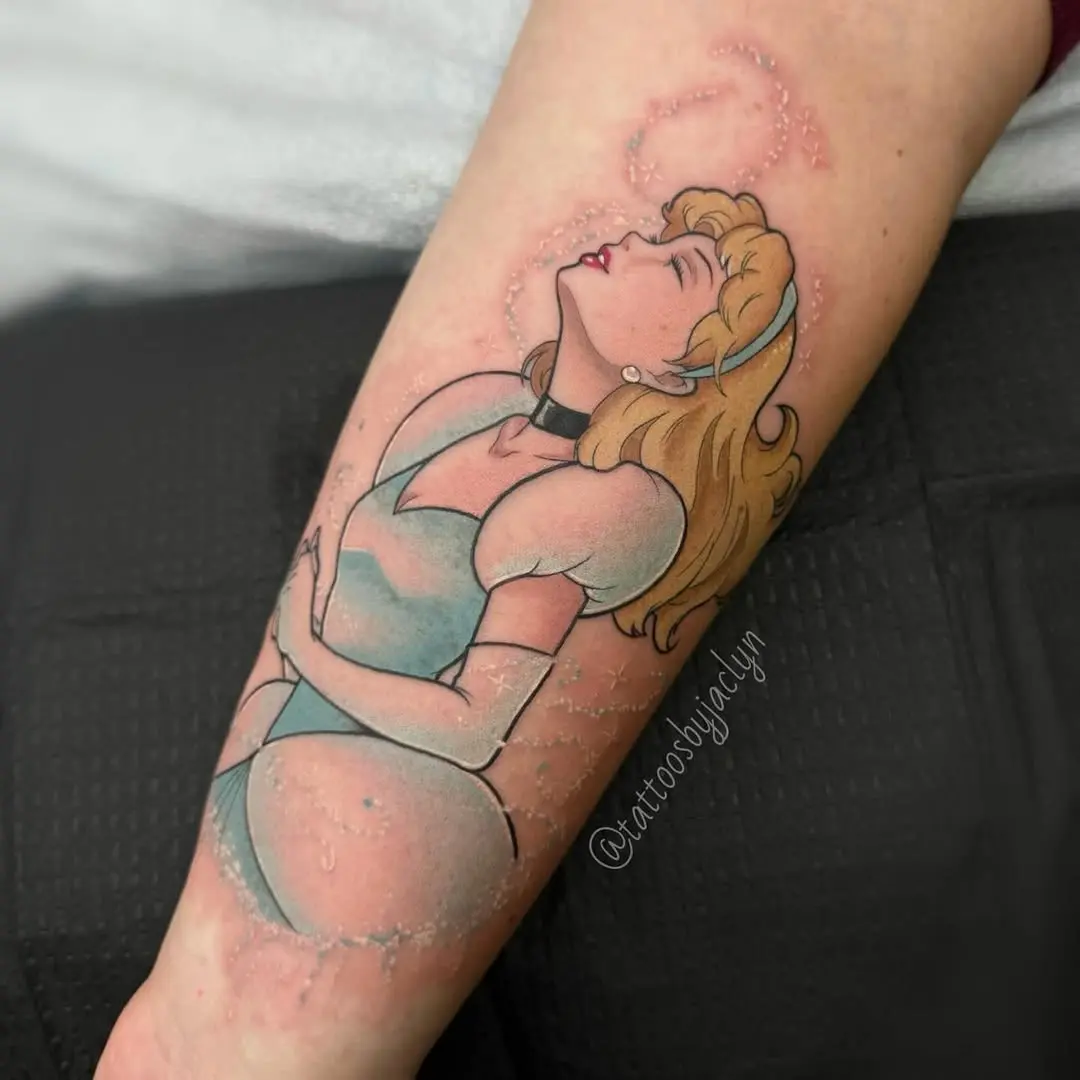Dreamy Cinderella Tattoo on Forearm