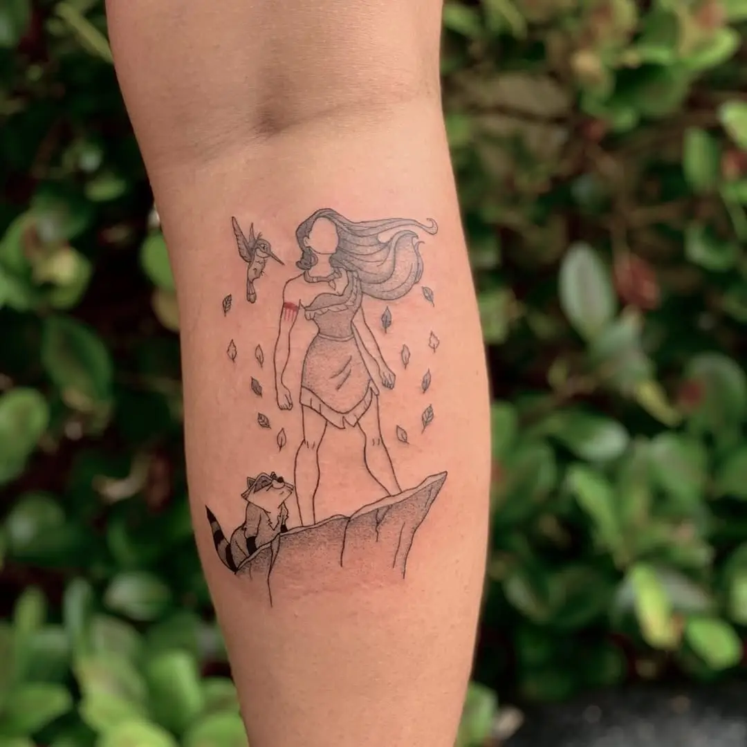 Mulan with Raccoon Tattoo Design Inspiration