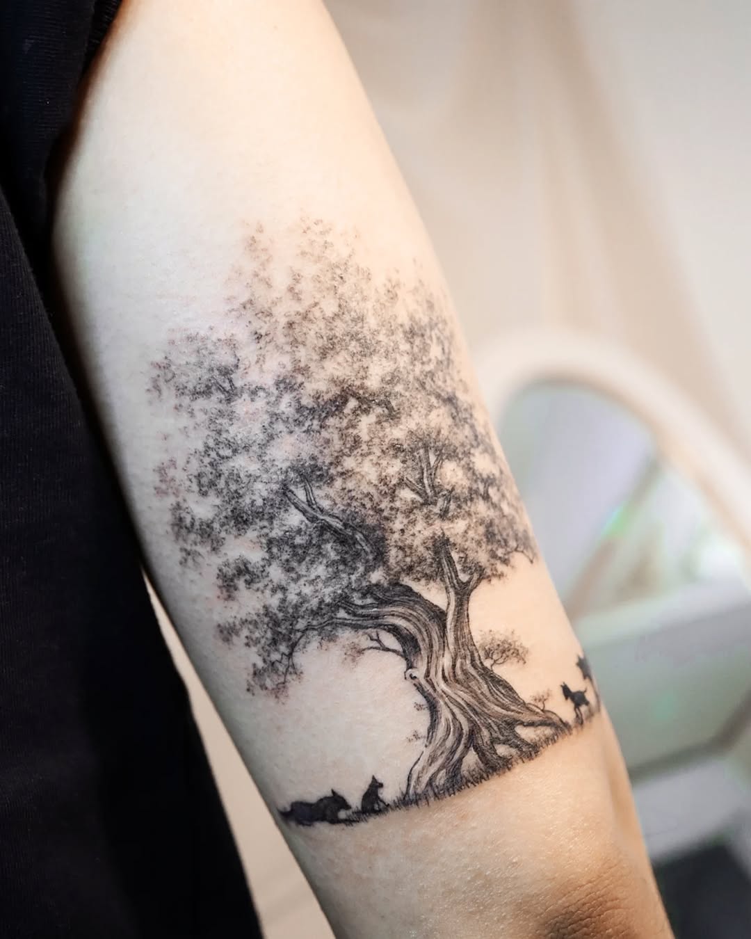 Stunning Tree Tattoo with Life Below