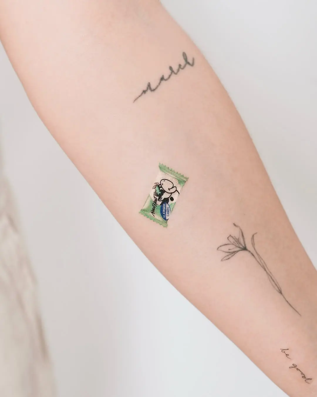 Whimsical sailor character minimalist tattoo design