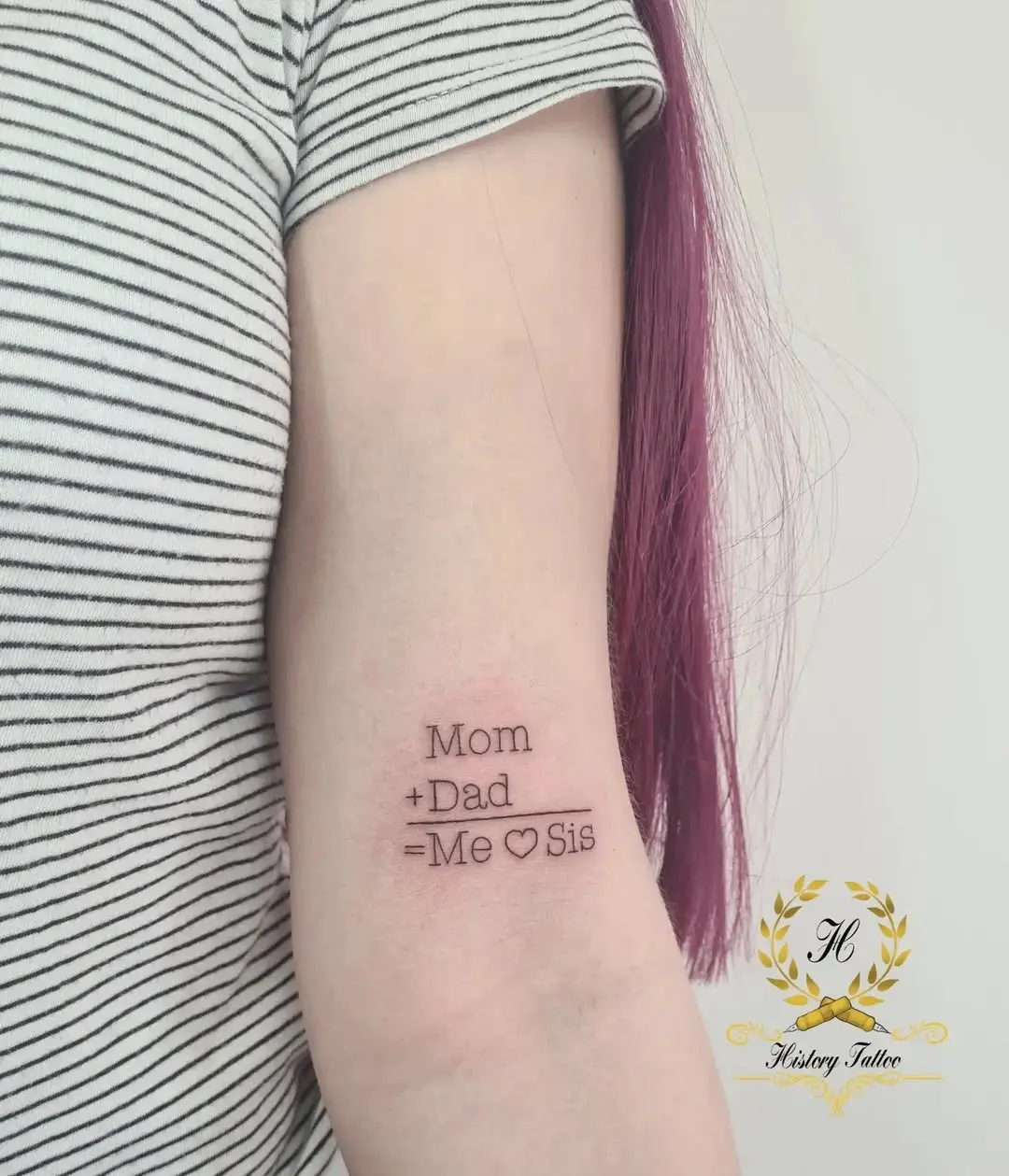 Creative Equation Tattoo Celebrating Family Bonds