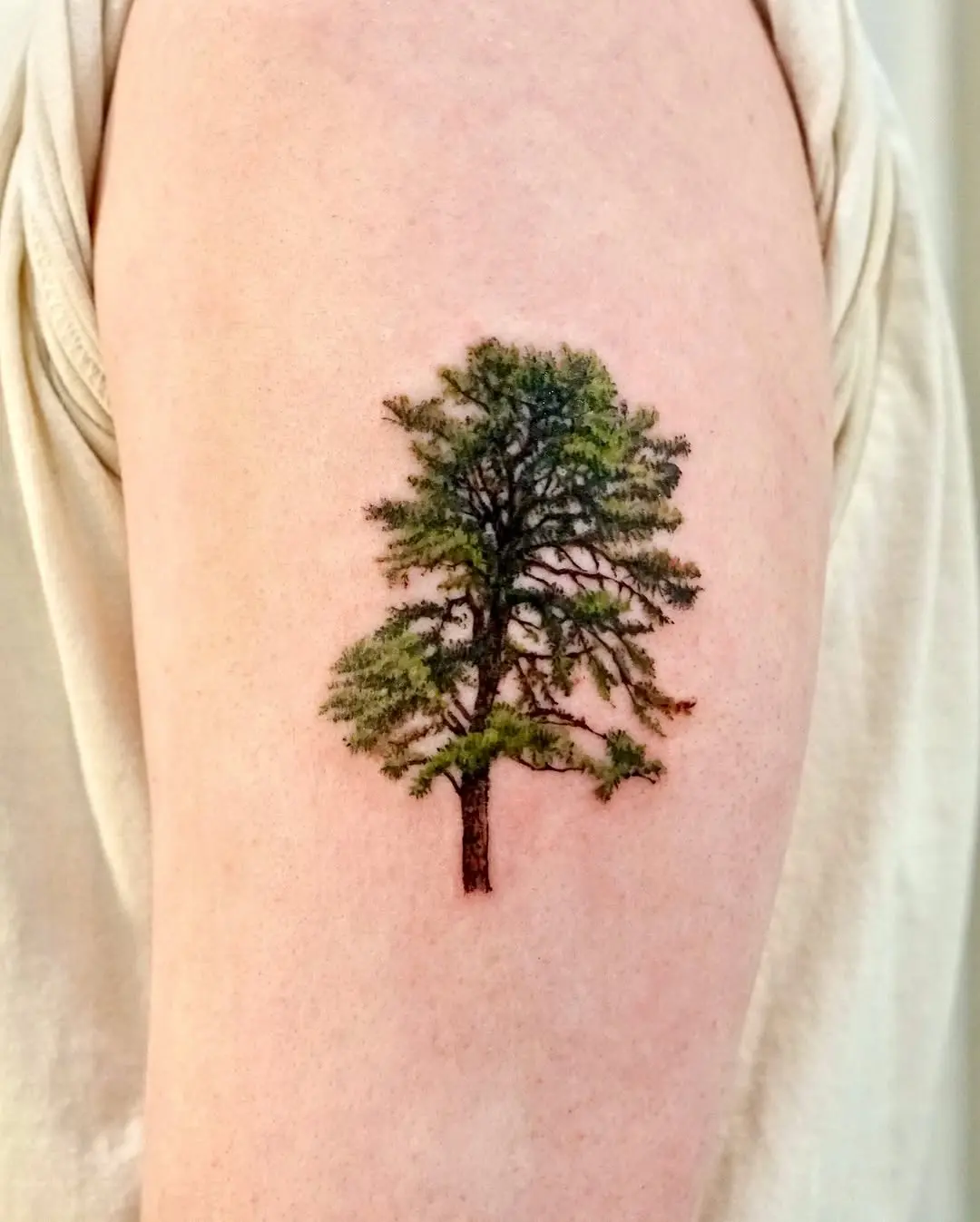 A Stunning Realistic Tree Tattoo Design