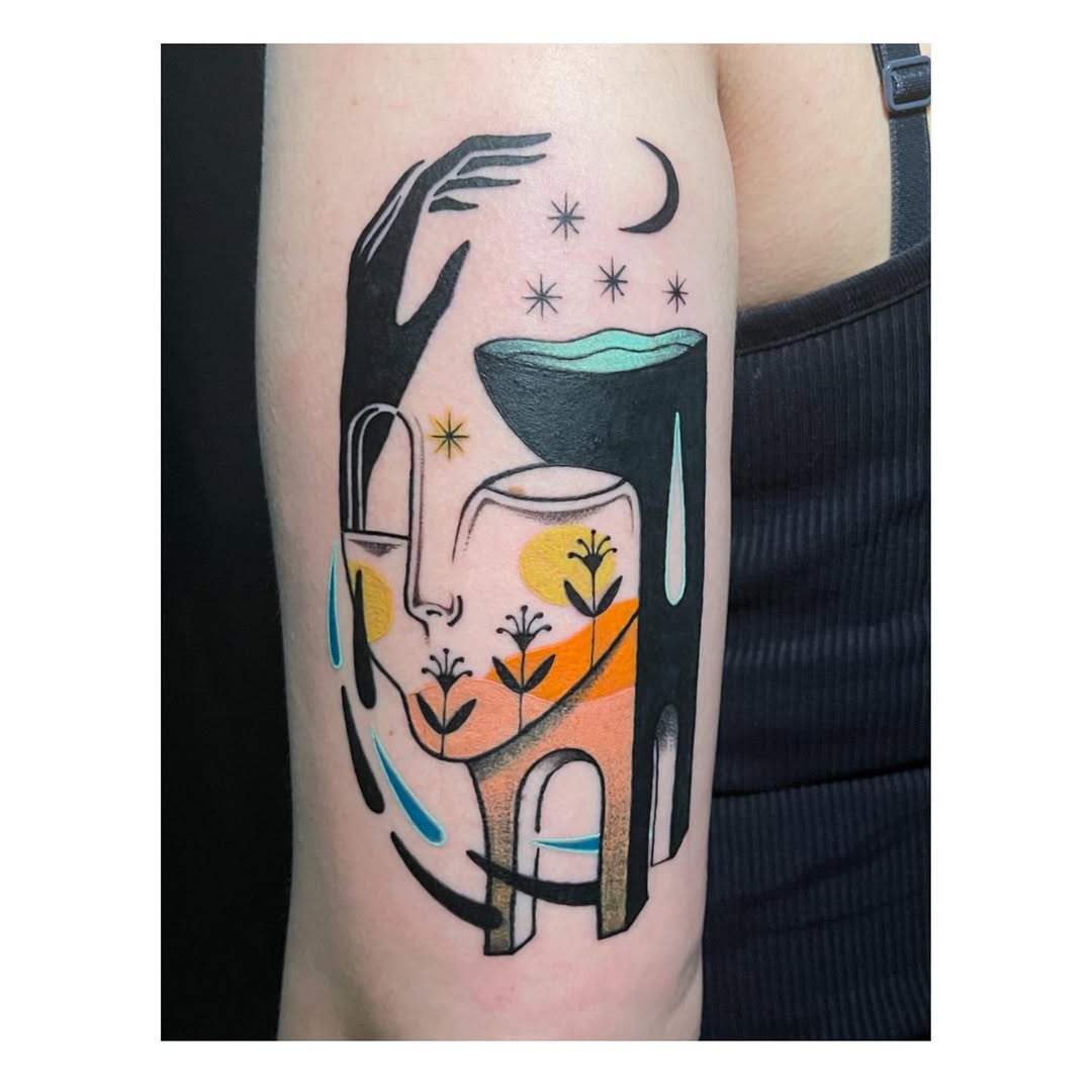 Expressive rebirth tattoo celebrating nature's beauty