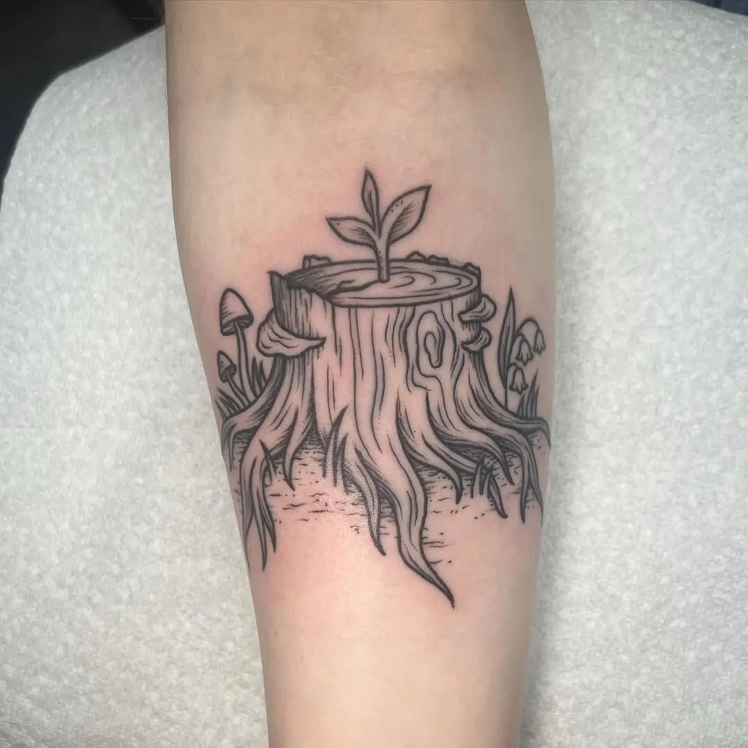 Symbolic rebirth through nature-inspired tattoo