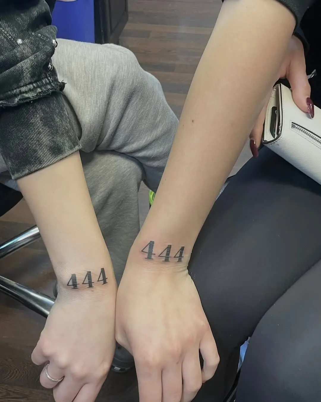 Matching 444 tattoos symbolize sibling bond