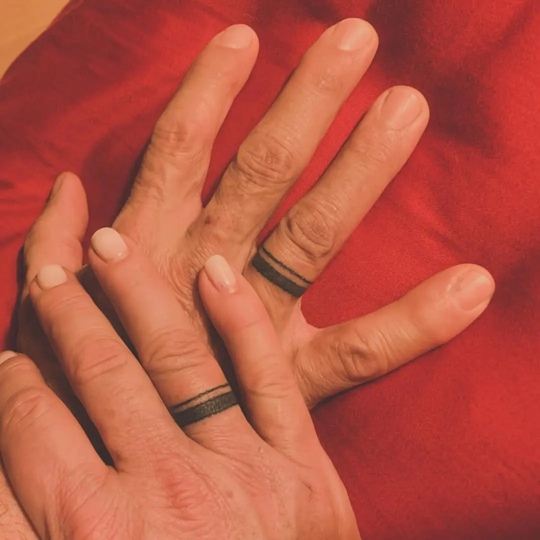 Minimalist tattoo design for couples' unity