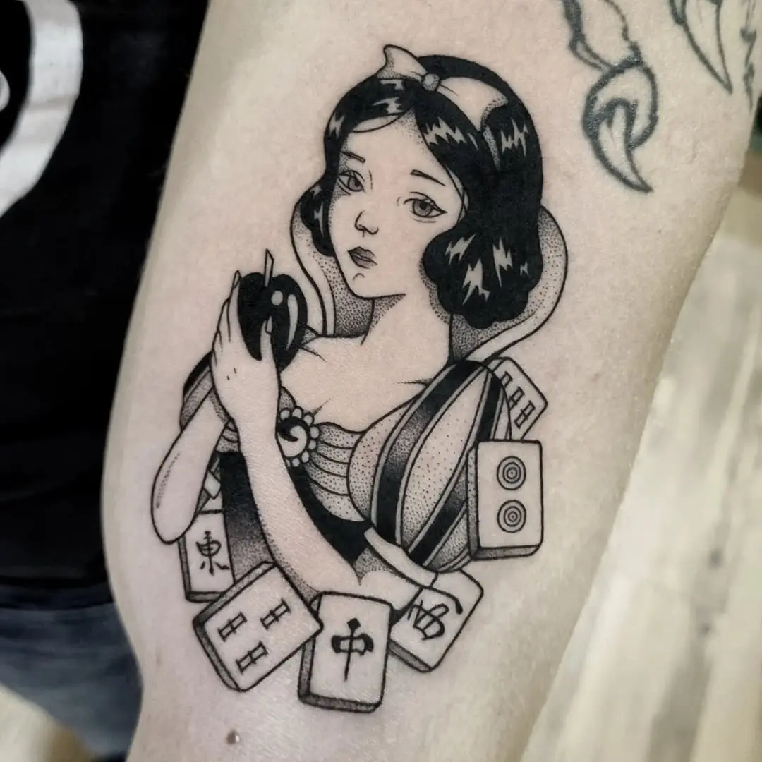 Elegant Snow White Tattoo with a Modern Twist