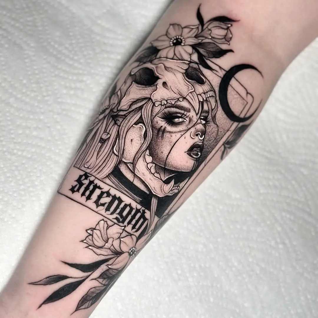 Bold tattoo symbolizing resilience and inner power