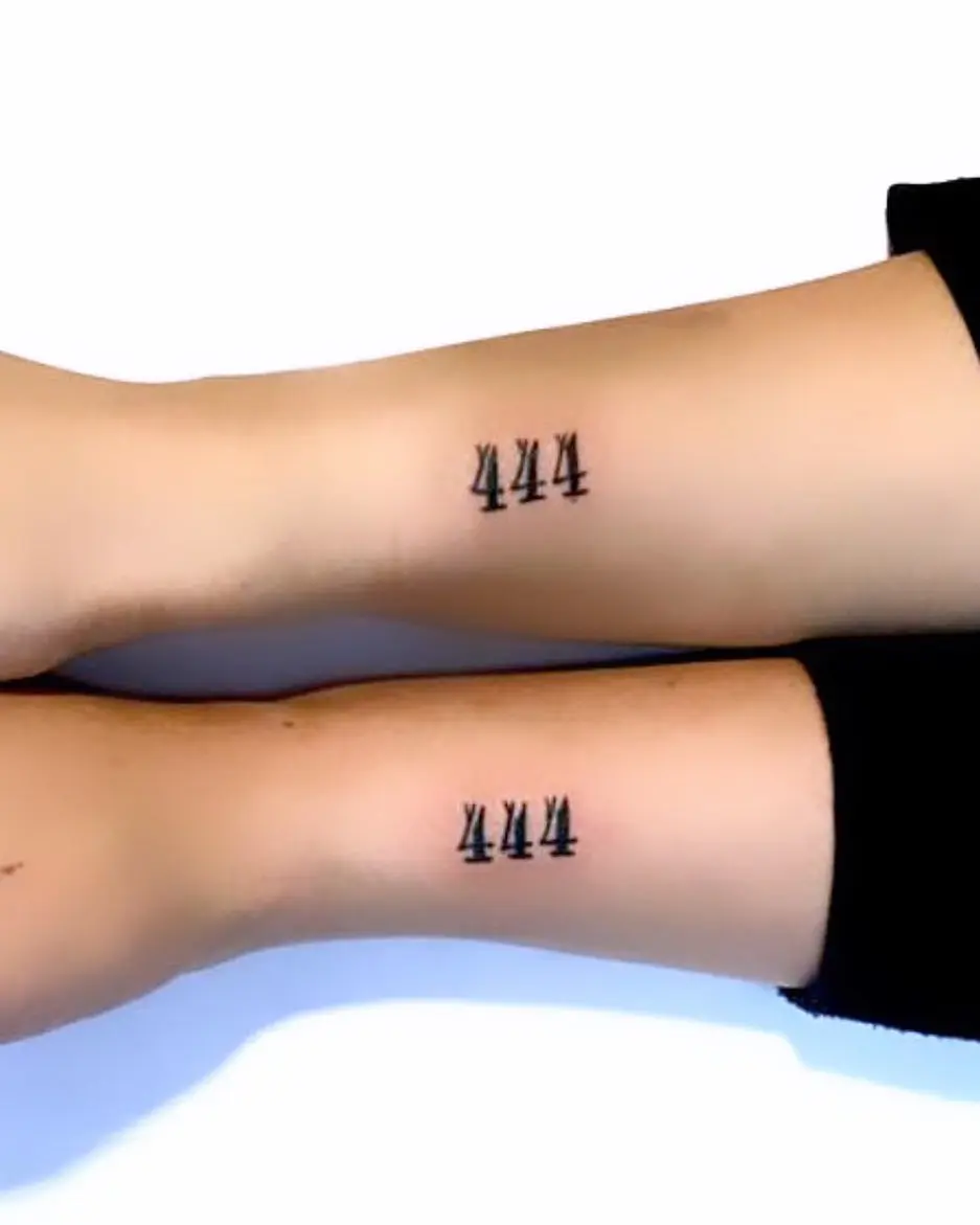 Minimalistic 444 Tattoo on Forearm