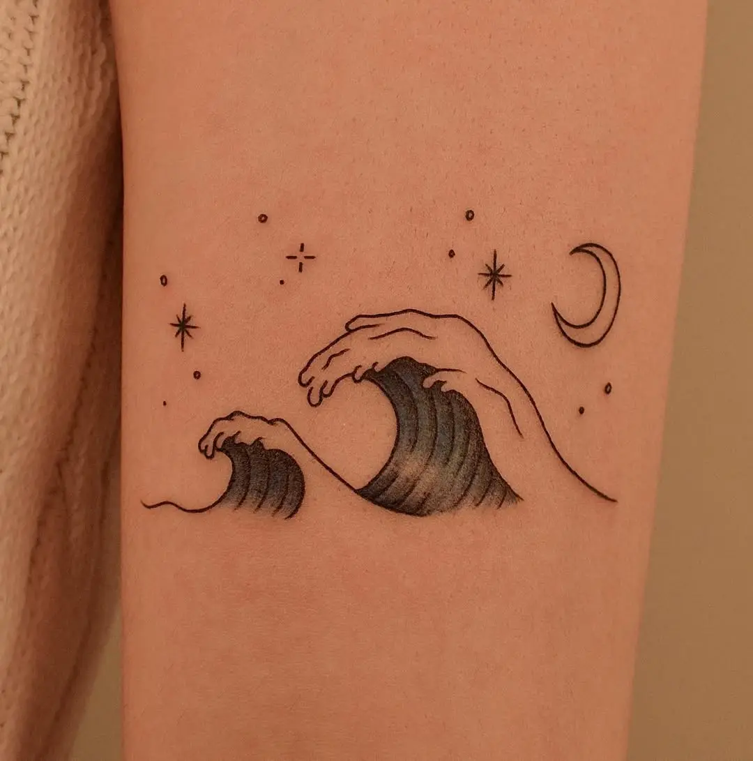 Elegant waves and celestial elements unite beautifully
